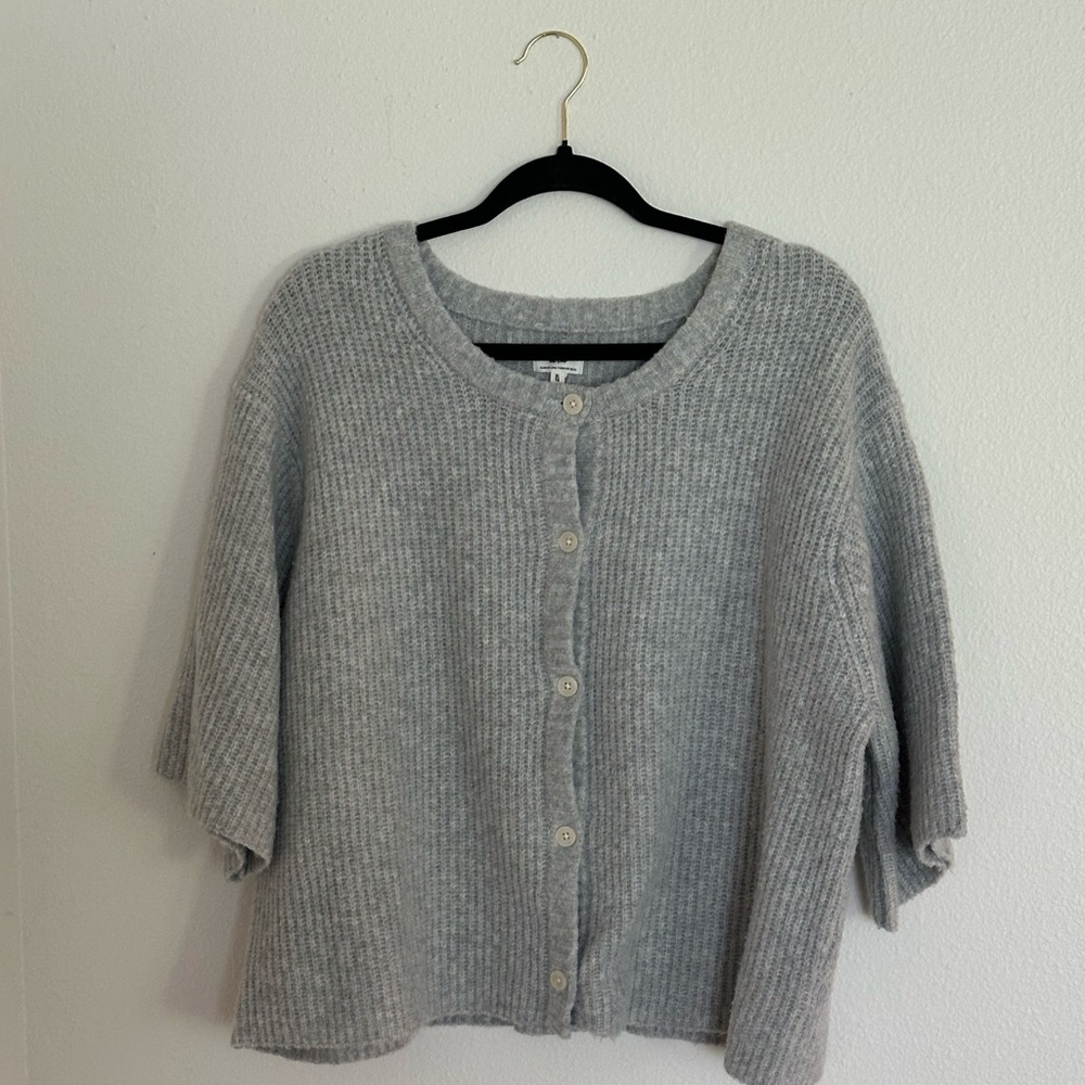 Aerie Short Sleeve Button Cardigan